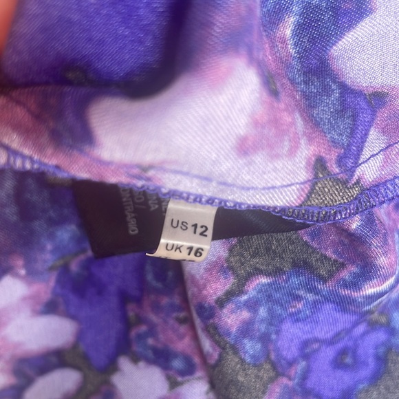 Tahari sheath dress black geometric lace with bright purple floral underlayer - Picture 11 of 12